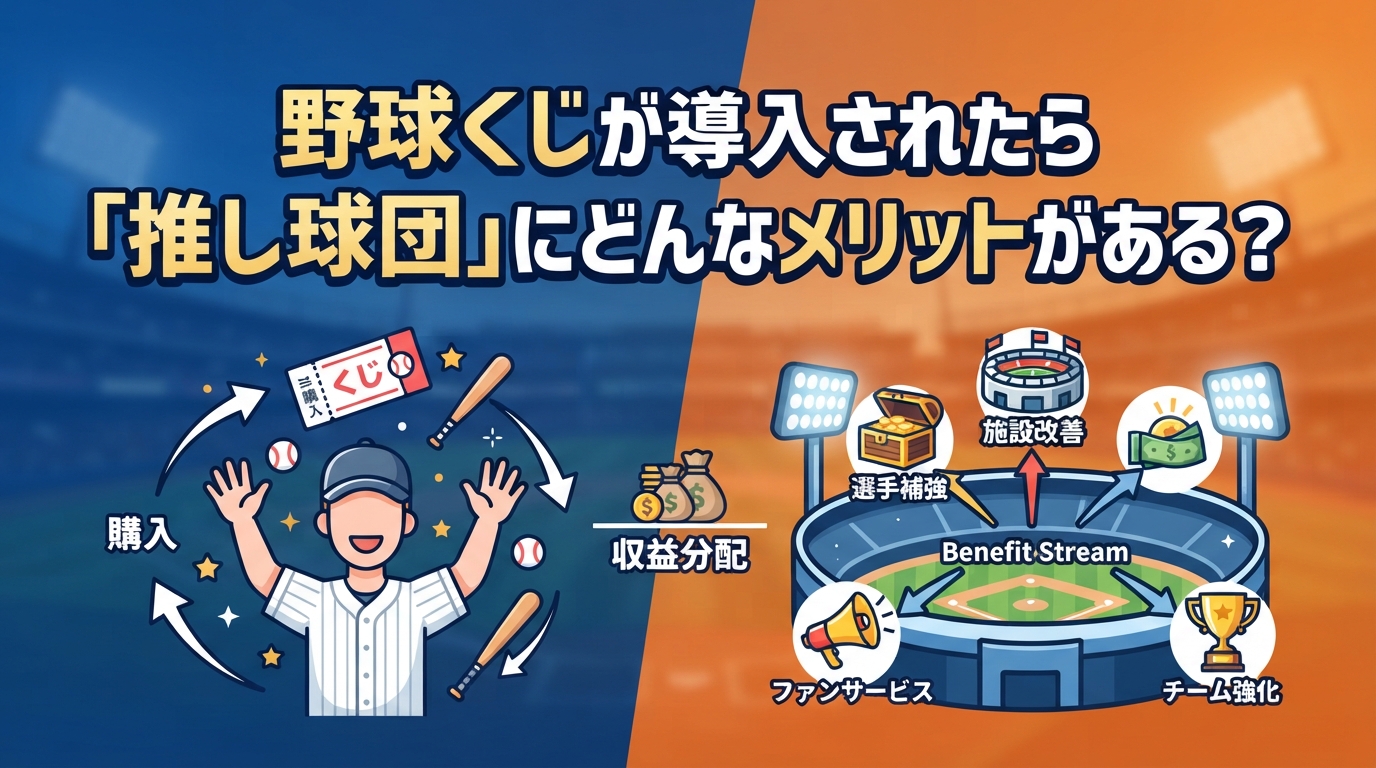 【ファン必見】野球くじが導入されたら「推し球団」にどんなメリットがある？
